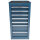 Werkzeugschrank blau, schmal, 7 Schubladen