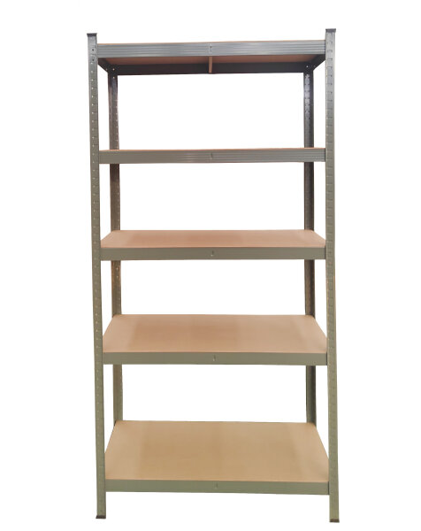SET 2x Schwerlastregal, 90 x 40 x 180 cm, grau lackiert